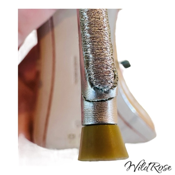 SOPHIA WEBSTER CHIARA GOLD EMBROIDERED WINGED LEATHER SANDAL PUMPS SZ 38 - Picture 16 of 16